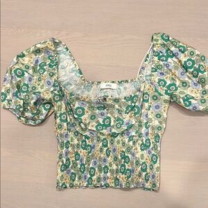 Envii Floral Puff Sleeve Top